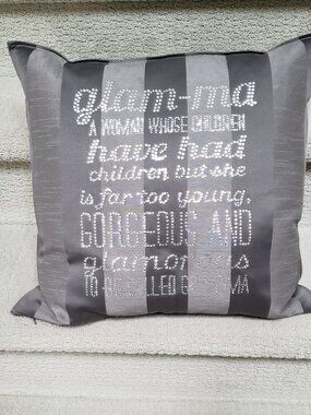 "Glam-ma" bling throw pillow